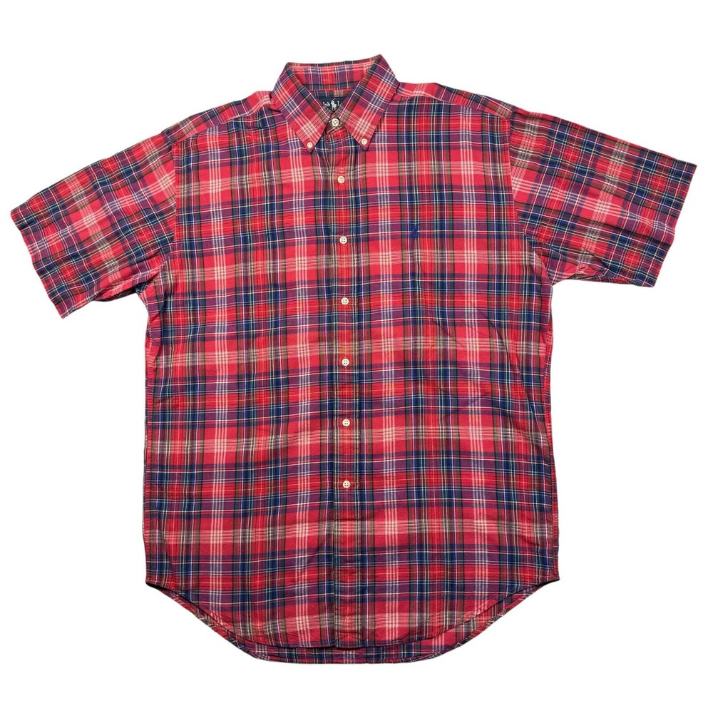 Vintage Ralph Lauren Shirt Men's Medium Blake Cotton Tartan Plaid Preppy